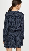 Rails Jasmine Long Sleeve Dress In Azure Leopard