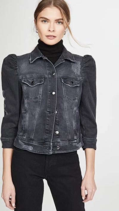 Retroféte Ada Denim Jacket In Faded Black