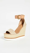 SEE BY CHLOÉ GLYN ESPADRILLE WEDGES BEIGE/NATURAL