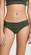Tory Burch Costa Embroidered Hipster Swim Bikini Bottom In Green Olive/green Olive