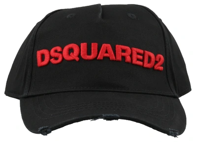 Dsquared2 Logo Embroidered Baseball Cap In Black