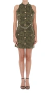 BALMAIN CAMOUFLAGE DENIM DRESS,11197449