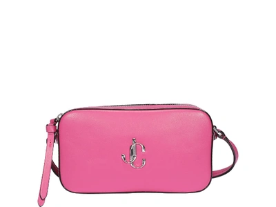 Jimmy Choo Hale Leather Cross Body Bag In Pink