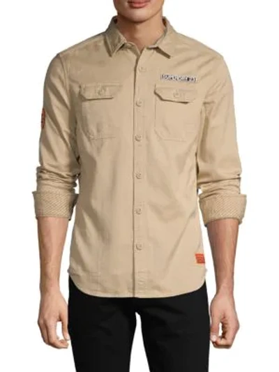 Superdry Rookie Edition Textured Shirt In Brown