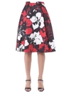 N°21 Floral Print Flared Skirt In Multicolour
