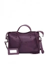 BALENCIAGA Blackout City Purple Leather Handbag