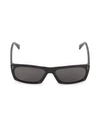 Celine 57mm Rectangular Plastic Sunglasses In Grey