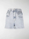 Isabel Marant Étoile Hiana High Waist Cotton Denim Shorts In Purple