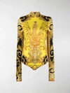 VERSACE BAROQUE PRINT FITTED BODYSUIT,A84687A23205314160107