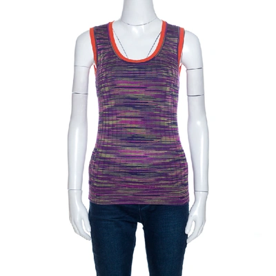 Pre-owned M Missoni Multicolor Knit Contrast Trim Sleeveless Tank Top M