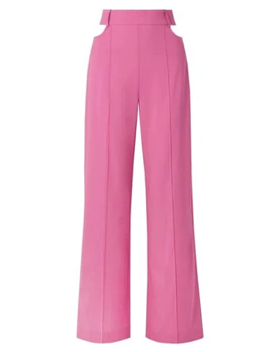 Michael Lo Sordo Cutout Wool Wide-leg Pants In Pink