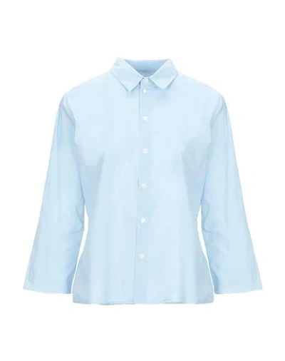 Hope Solid Color Shirts & Blouses In Sky Blue