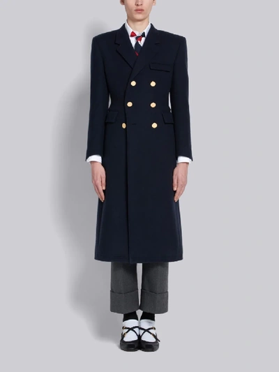Thom Browne Oversized Cashmere Chesterfield In Blue
