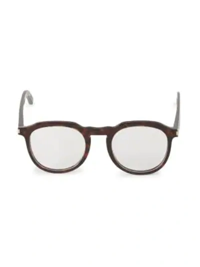 Saint Laurent 50mm Round Optical Glasses In Grey