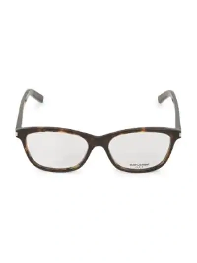 Saint Laurent 54mm Square Optical Glasses In Avana Clear