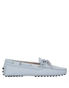 Tod's Laccetto Gommini Driving Loafer In Sky Blue