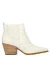 Sam Edelman Winona Crocodile-embossed Leather Ankle Boots In White