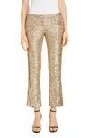 BALMAIN SEQUIN CROP FLARE PANTS,TF15234X353