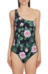 DOLCE & GABBANA FLORAL ONE-SHOULDER ONE-PIECE SWIMSUIT,O9A45JFSGR0