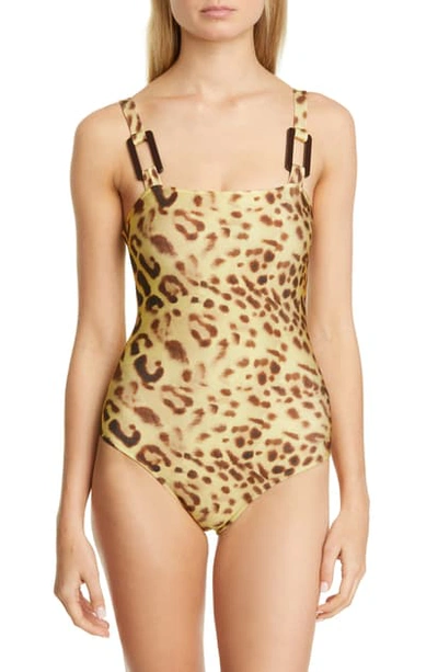 Adriana Degreas Leopard Print One-piece Swimsuit
