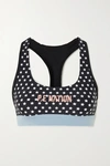 P.e Nation Dominion Printed Stretch Sports Bra In Black
