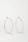 JENNIFER FISHER 2" SQUARE THREAD SILVER-PLATED HOOP EARRINGS