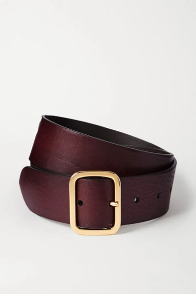 Anderson's Textured-leather Belt In Burgundy