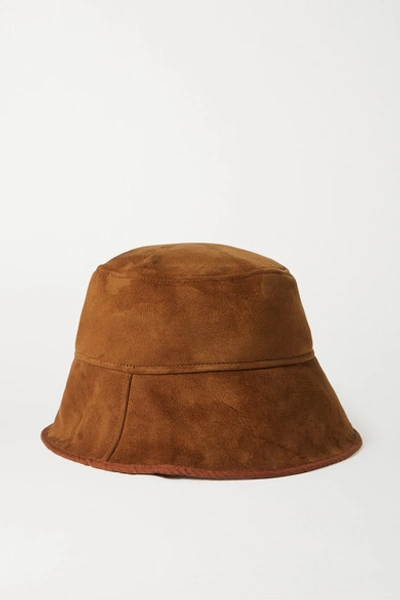 Clyde Shearling Bucket Hat In Brown