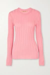 MAGGIE MARILYN NET SUSTAIN THE SHERBET WOOL-BLEND RIBBED-KNIT SWEATER