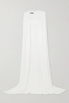 ALEX PERRY VANCE CAPE-EFFECT CREPE GOWN