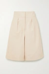 BRUNELLO CUCINELLI Pleated leather shorts