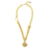 VERSACE Gold Embellished Medusa Pendant Necklace