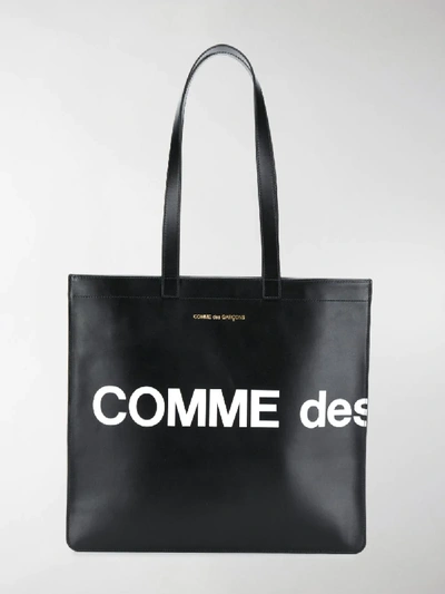 Comme Des Garçons Logo Print Tote In Schwarz