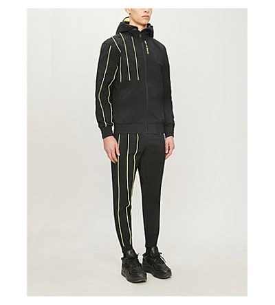 Boy London Nylon Shell Hooded Jacket In Black Neon