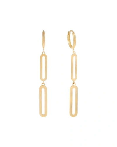 Adinas Jewels 14k Paper Clip Drop Huggie Earrings In Gold