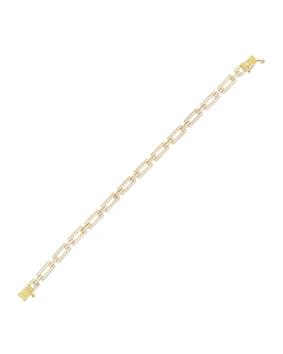 Adinas Jewels Cubic Zirconia Box-link Bracelet In Gold