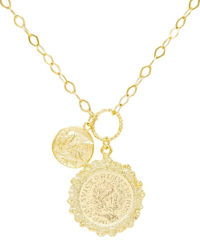 Adinas Jewels Double-coin Necklace In Gold