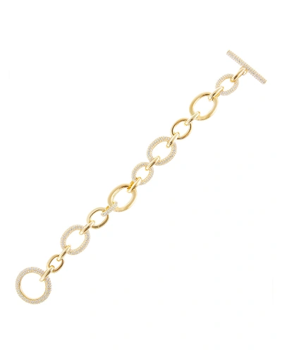 Adinas Jewels Multi-toggle Cubic Zirconia Chain Bracelet In Gold