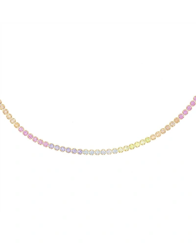 Adinas Jewels Pastel Crystal Tennis Choker In Multi