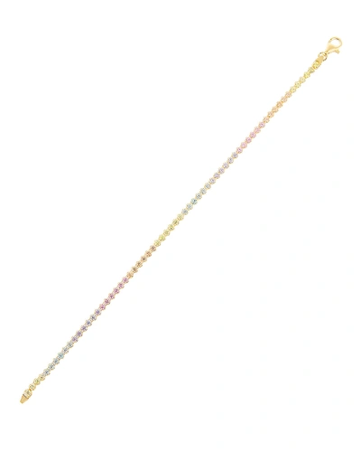 Adinas Jewels Pastel Crystal Tennis Bracelet In Multi