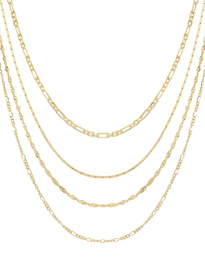 Adinas Jewels Mixed-chain Choker Necklace In Gold
