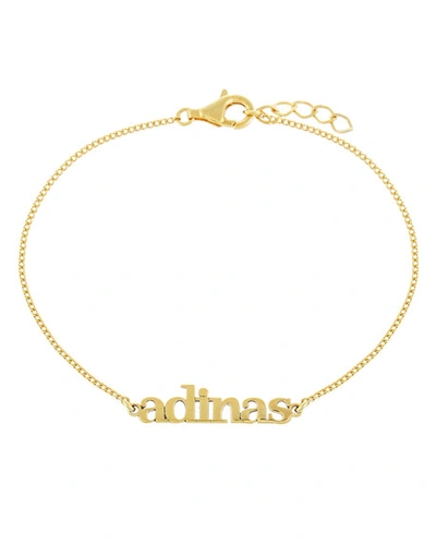 Adinas Jewels Personalized Mini Lowercase Nameplate Bracelet In Gold