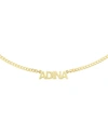 ADINAS JEWELS PERSONALIZED MINI NAMEPLATE CHAIN CHOKER NECKLACE IN GOLD VERMEIL,PROD229170274