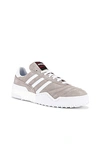 Adidas Originals By Alexander Wang Bball Soccer Leather-trimmed Suede Sneakers In Clear Granite & Core White
