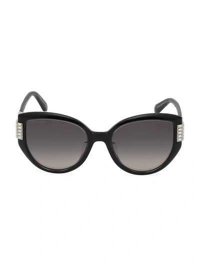 Atelier Swarovski 54mm Cat Eye Swarovski Crystal Sunglasses In Black