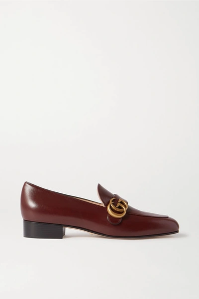 Gucci Marmont Logo-embellished Leather Loafers