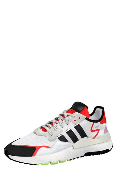 Adidas Originals Nite Jogger Sneaker In White/ Black/ Hi-res Red S18