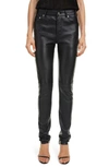 SAINT LAURENT STRETCH LAMBSKIN LEATHER SKINNY PANTS,496409Y5RG2