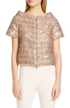 HERNO SEQUIN SHORT SLEEVE DOWN PUFFER JACKET,PI1091D 12219