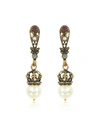 ALCOZER & J DROP CROWN EARRINGS W/PEARLS,11198520